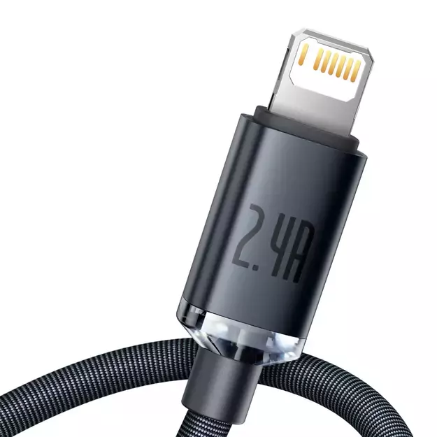 Baseus Crystal Shine Series cable USB cable for fast charging and data transfer USB Type A - Lightning 2.4A 2m black (CAJY000101) 1