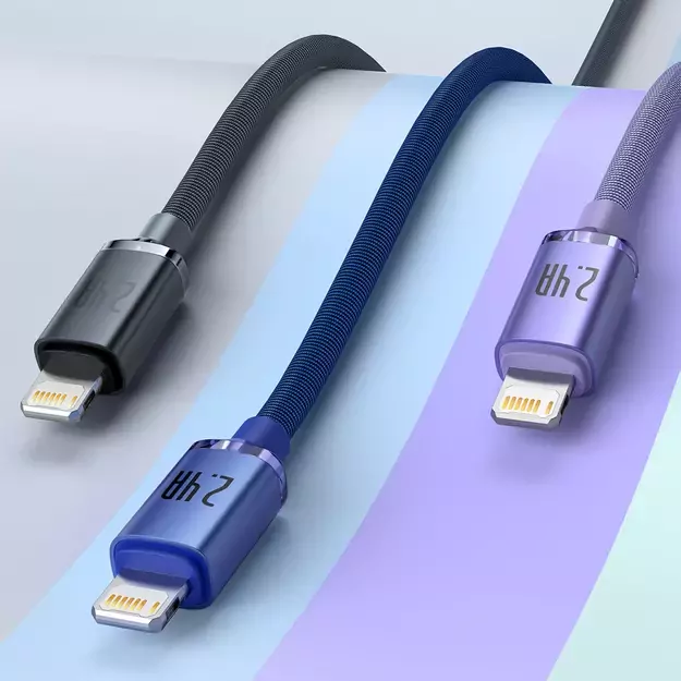 Baseus Crystal Shine Series cable USB cable for fast charging and data transfer USB Type A - Lightning 2.4A 2m black (CAJY000101) 9