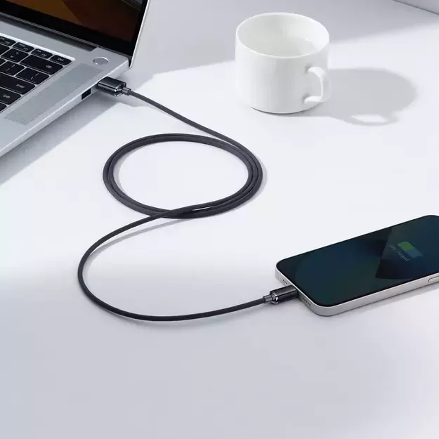 Baseus Crystal Shine Series cable USB cable for fast charging and data transfer USB Type A - Lightning 2.4A 2m black (CAJY000101) 6