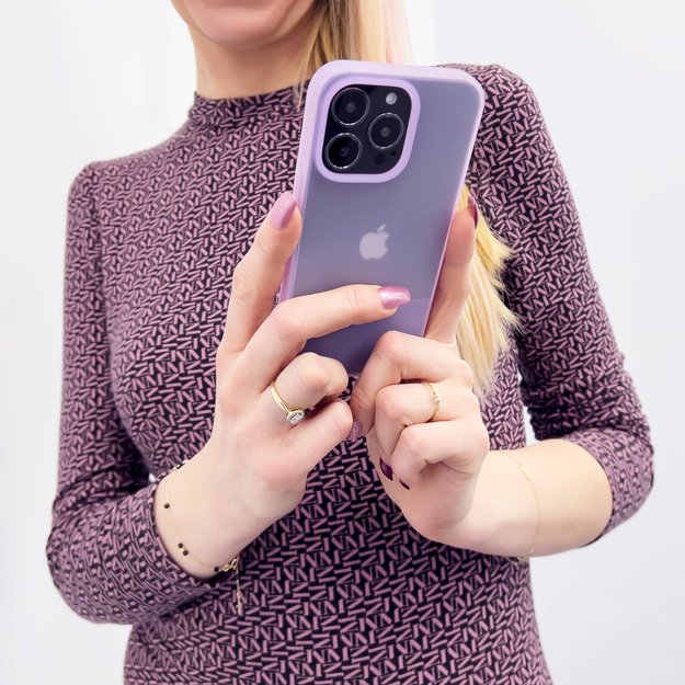Kingxbar Plain Series case cover for iPhone 13 Pro Max silicone cover purple 3