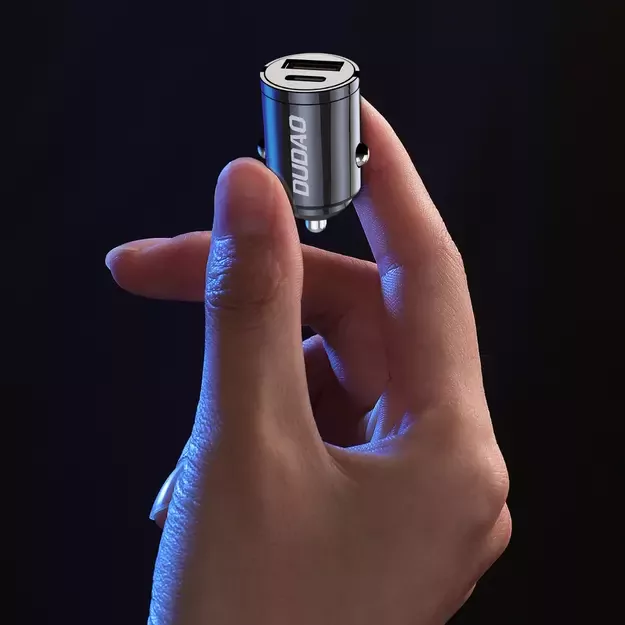 Dudao R3MAX 48W QC PD mini car charger - black 1