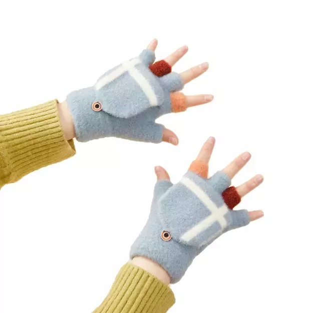 Women s/children s winter telephone gloves - blue