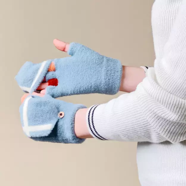 Women s/children s winter telephone gloves - blue 14