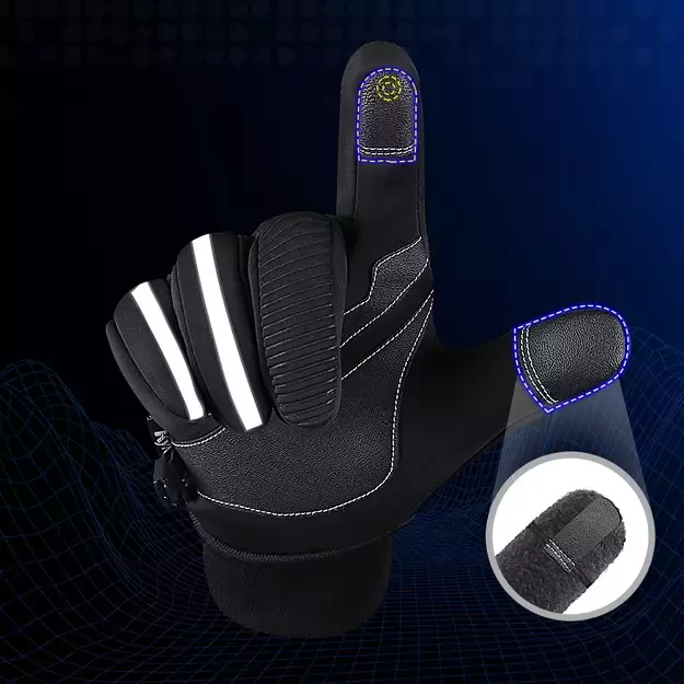 Insulated, anti-slip sports phone gloves (size XL) - black 6