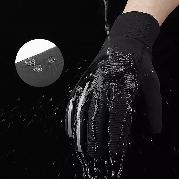 Insulated, anti-slip sports phone gloves (size XL) - black 5