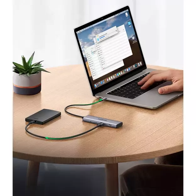 HUB USB-C - 2 x USB-A / 2 x USB-C 20 cm Ugreen CM473 - gray 5