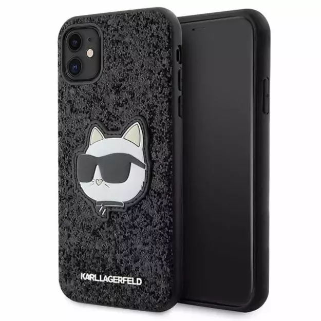 Karl Lagerfeld KLHCN61G2CPK iPhone 11 / Xr 6.1  black/black hardcase Glitter Choupette Patch