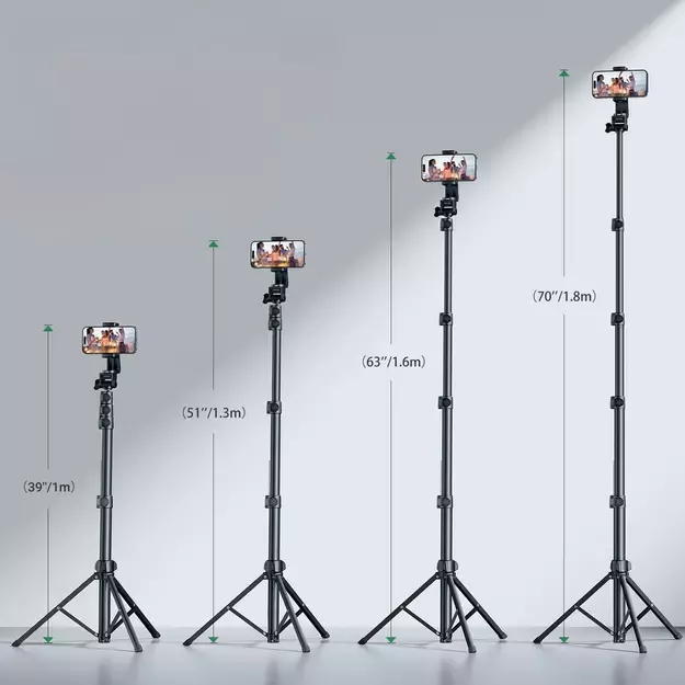 Ugreen LP680 selfie stick with stand and Bluetooth remote control 1.8m - black 5