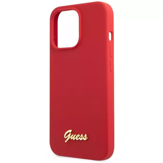 Guess GUHCP13XLSLMGRE iPhone 13 Pro Max 6.7  red/burgundy hard case Silicone Vintage Gold Logo 5