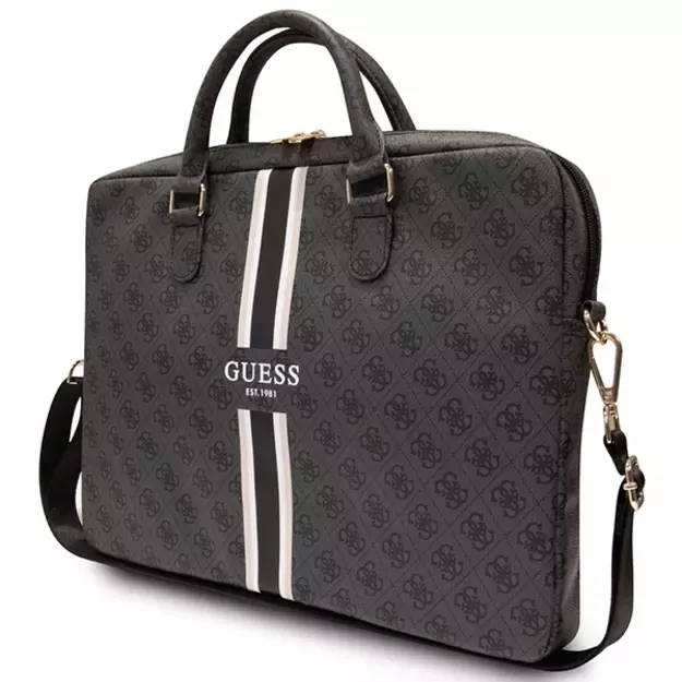 Guess 4G Printed Stripes bag for a 16&quot  laptop - black 1