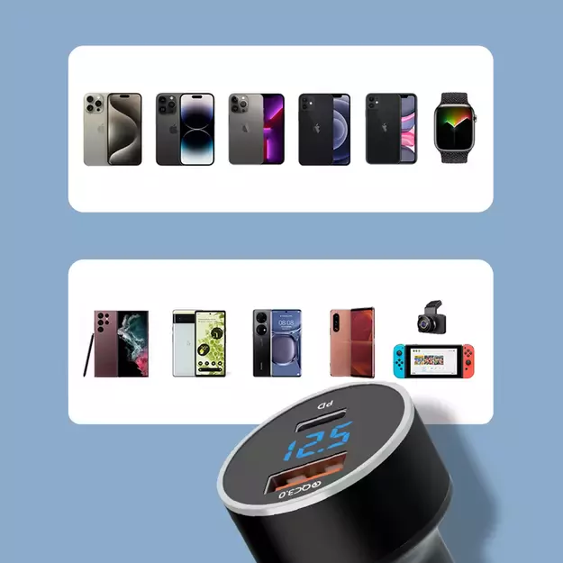 Wozinsky WDCCAC USB-C USB-A 36W car charger - black 13