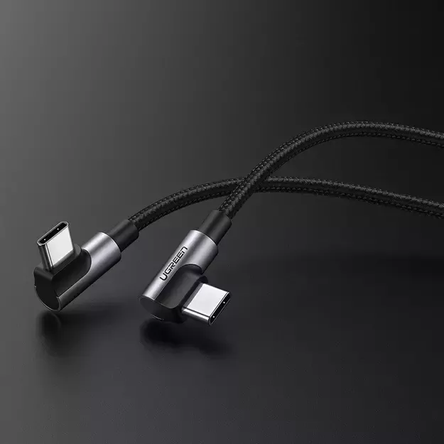 Ugreen US323 angled USB-C - USB-C PD QC cable 60W 3A 2m - black 1