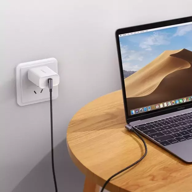 Ugreen US323 angled USB-C - USB-C PD QC cable 60W 3A 2m - black 3