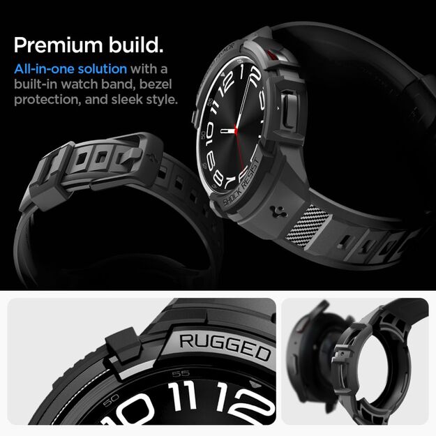Spigen Rugged Armor Pro Case with Strap for Samsung Galaxy Watch 6 Classic (47mm) - Black 18