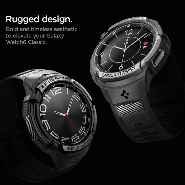 Spigen Rugged Armor Pro Case with Strap for Samsung Galaxy Watch 6 Classic (47mm) - Black 13