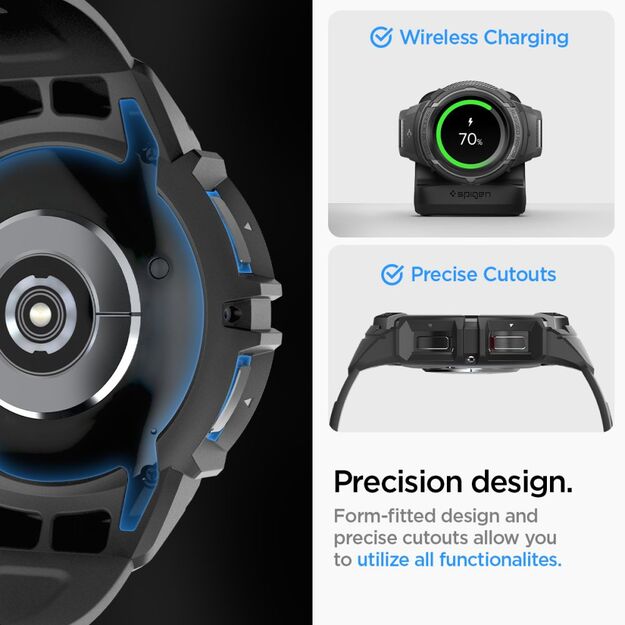 Spigen Rugged Armor Pro Case with Strap for Samsung Galaxy Watch 6 Classic (47mm) - Black 17