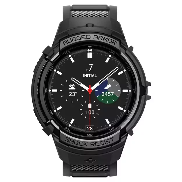 Spigen Rugged Armor Pro Case with Strap for Samsung Galaxy Watch 6 Classic (47mm) - Black 19