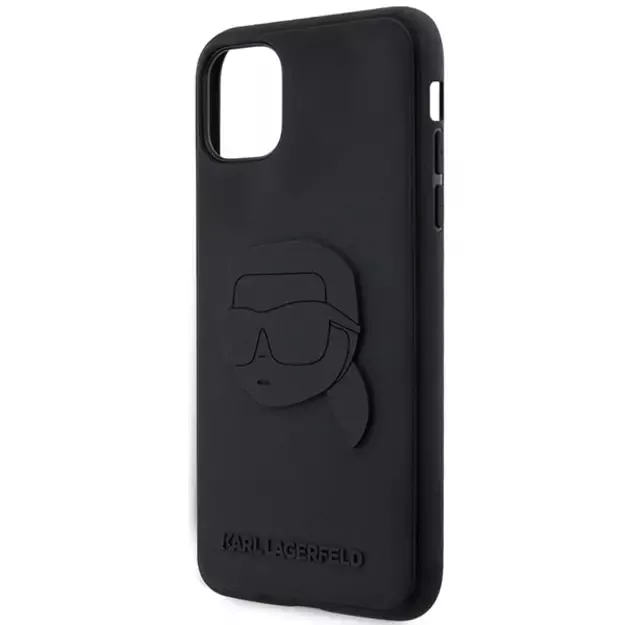 Karl Lagerfeld KLHCN613DRKNK iPhone 11 / Xr 6.1  black/black hardcase Rubber Karl Head 3D 5