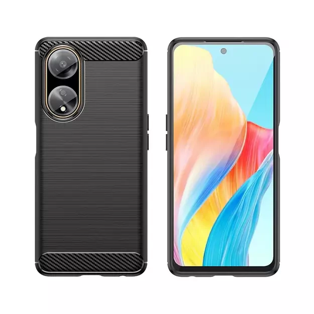 Flexible carbon pattern case for Oppo A98 5G Carbon Case - black 8