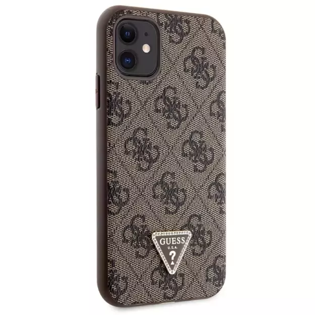Guess GUHCN61P4TDSCPW Case for iPhone 11 / Xr - Brown Crossbody 4G Metal Logo 6
