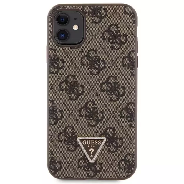 Guess GUHCN61P4TDSCPW Case for iPhone 11 / Xr - Brown Crossbody 4G Metal Logo 5