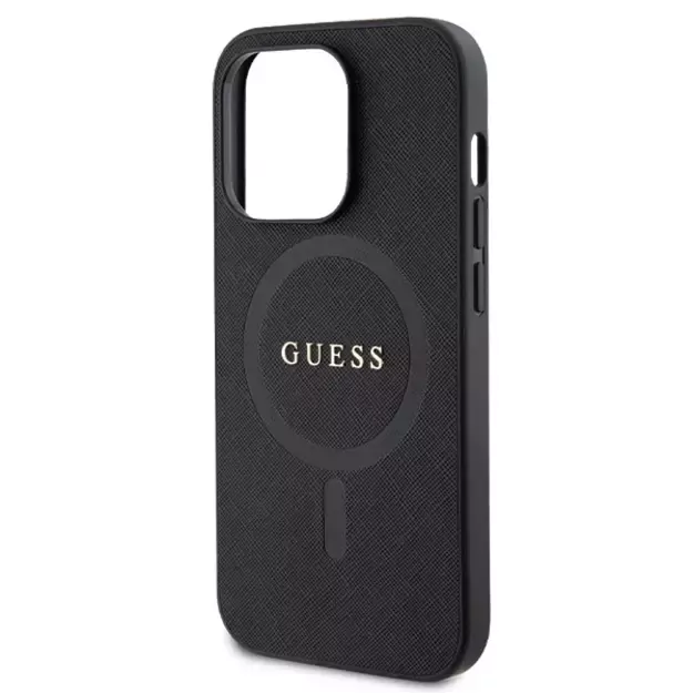 Guess GUHMP14LPSAHMCK case for iPhone 14 Pro - black Saffiano MagSafe 12