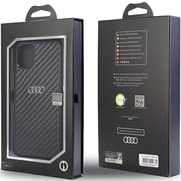 Audi Carbon Fiber iPhone 11 / Xr 6.1&quot  black/black hardcase AU-TPUPCIP11-R8/D2-BK 3