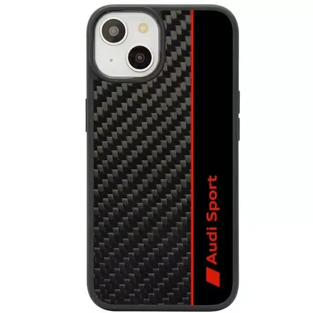 Audi Carbon Fiber Stripe iPhone 14 6.1&quot  black/black hardcase AUS-TPUPCIP14-R8/D1-BK