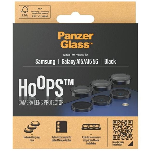 PanzerGlass Hoops Camera Protection for Samsung Galaxy A15 / A15 5G - with Black Frame 3