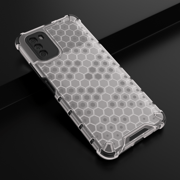 Honeycomb Case armor cover with TPU Bumper for Xiaomi Poco M3 transparent 15