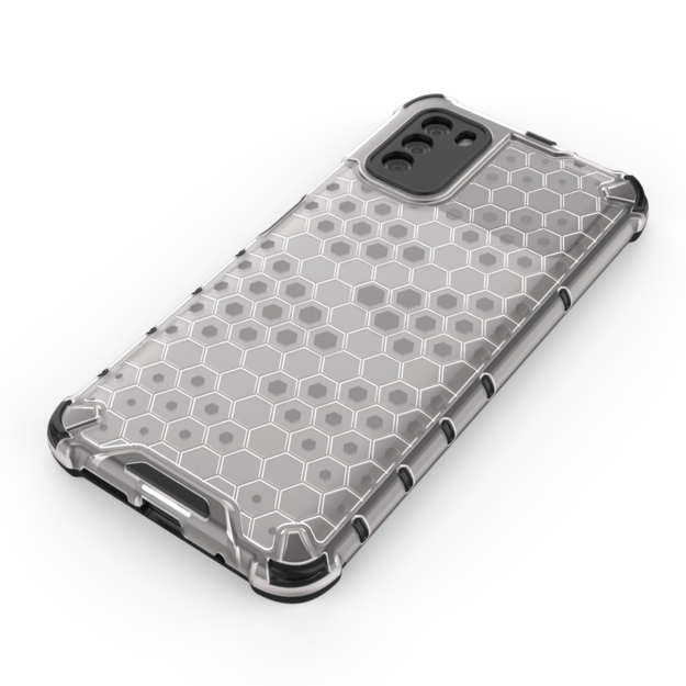 Honeycomb Case armor cover with TPU Bumper for Xiaomi Poco M3 transparent 5
