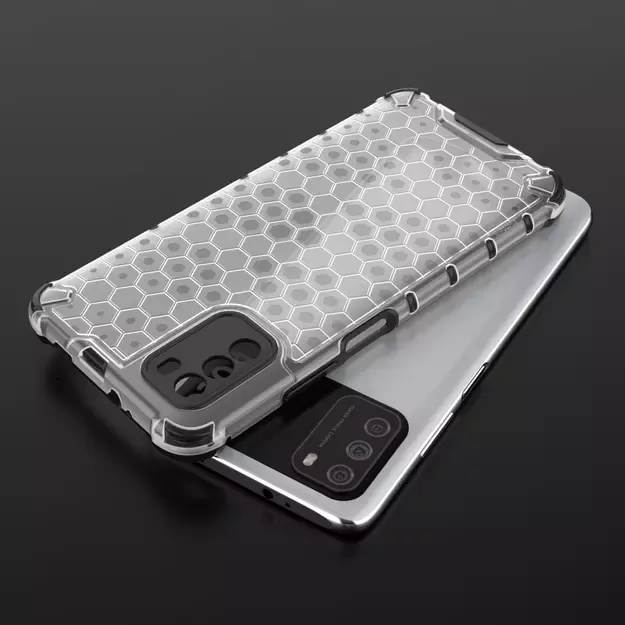 Honeycomb Case armor cover with TPU Bumper for Xiaomi Poco M3 transparent 22