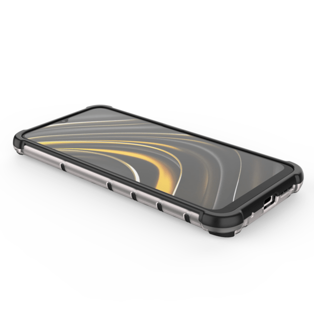 Honeycomb Case armor cover with TPU Bumper for Xiaomi Poco M3 transparent 12
