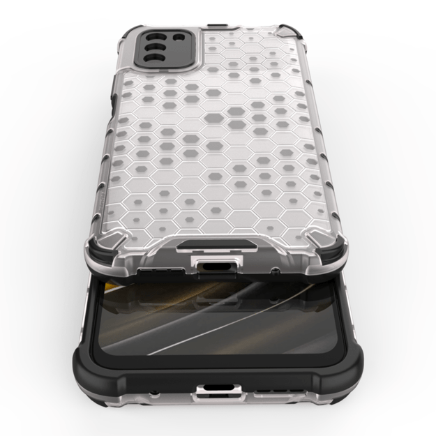Honeycomb Case armor cover with TPU Bumper for Xiaomi Poco M3 transparent 10