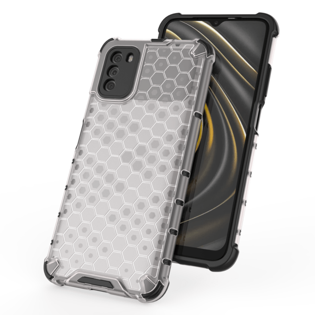 Honeycomb Case armor cover with TPU Bumper for Xiaomi Poco M3 transparent 8