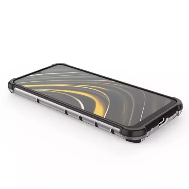 Honeycomb Case armor cover with TPU Bumper for Xiaomi Poco M3 transparent 25