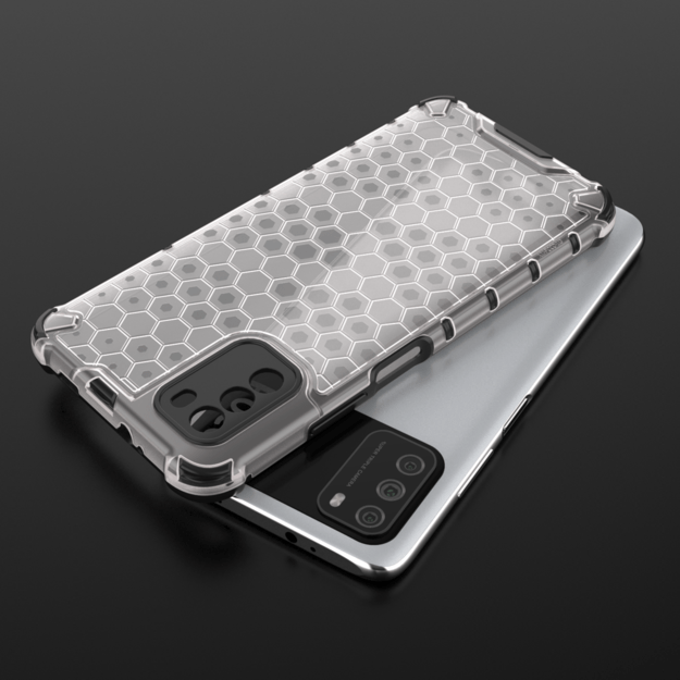 Honeycomb Case armor cover with TPU Bumper for Xiaomi Poco M3 transparent 9