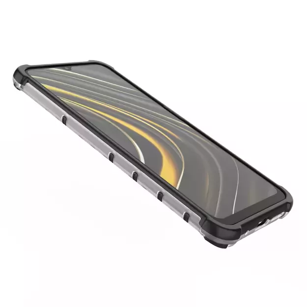 Honeycomb Case armor cover with TPU Bumper for Xiaomi Poco M3 transparent 24