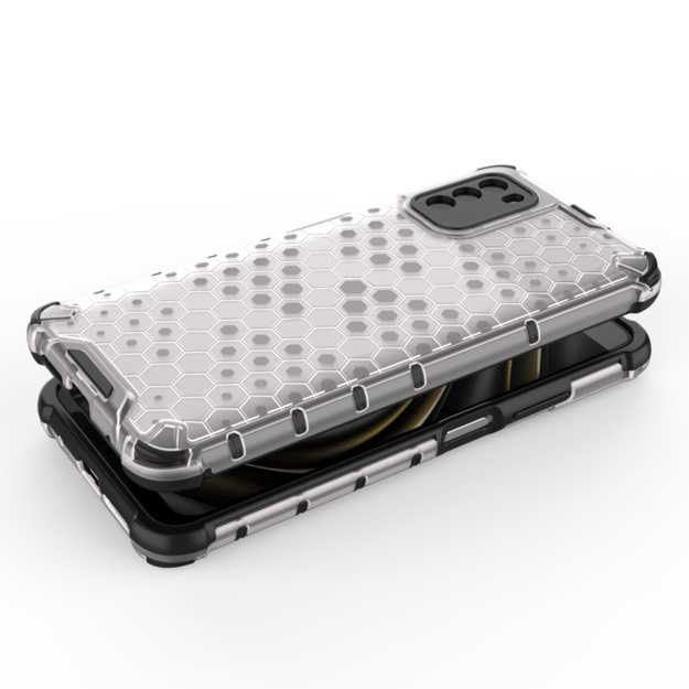 Honeycomb Case armor cover with TPU Bumper for Xiaomi Poco M3 transparent 4