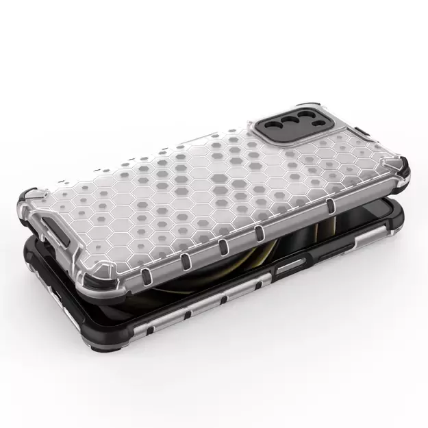Honeycomb Case armor cover with TPU Bumper for Xiaomi Poco M3 transparent 17