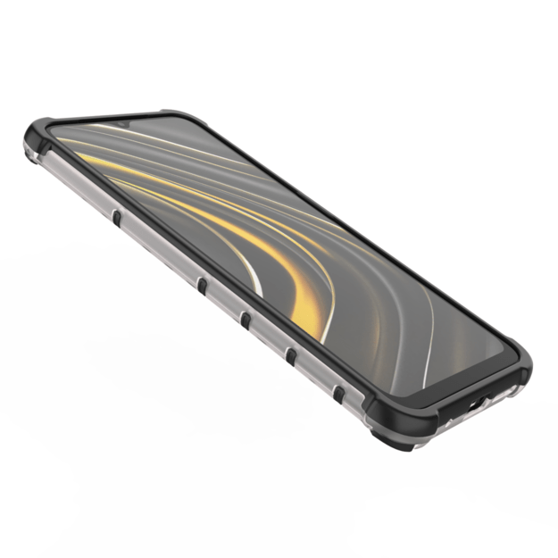 Honeycomb Case armor cover with TPU Bumper for Xiaomi Poco M3 transparent 11