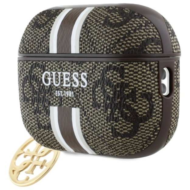 Guess GUAP2P4RPSW AirPods Pro 2 (2022/2023) cover brown/brown 4G Printed Stripes Charm 2