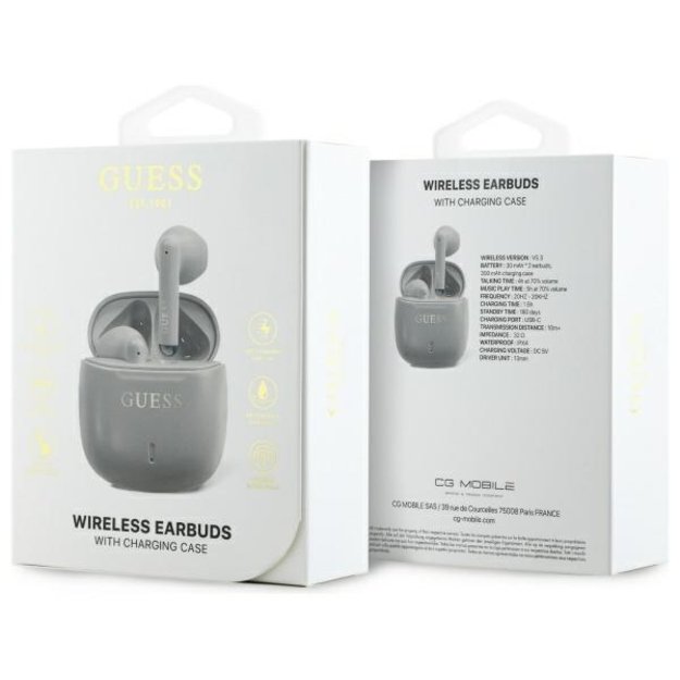 Guess Bluetooth headphones GUTWSJ14ESGE TWS + docking station taupe Printed Classic Logo 3