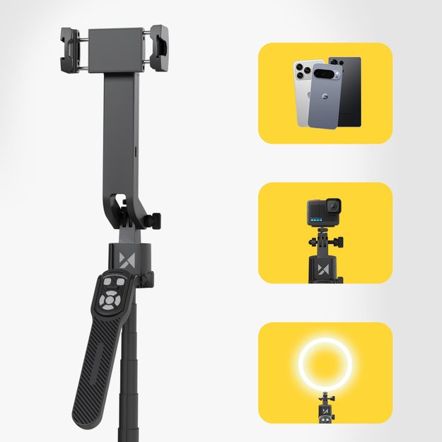 Wozinsky WST-360YS Selfie Stick with Tripod Function with 360° AI Auto Face Tracking Gesture Control - Black 13