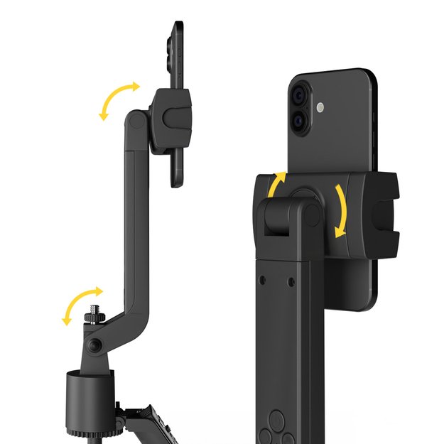 Wozinsky WST-360YS Selfie Stick with Tripod Function with 360° AI Auto Face Tracking Gesture Control - Black 21