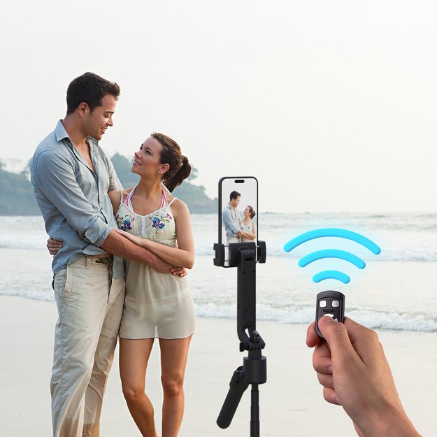 Wozinsky WST-360YS Selfie Stick with Tripod Function with 360° AI Auto Face Tracking Gesture Control - Black 15