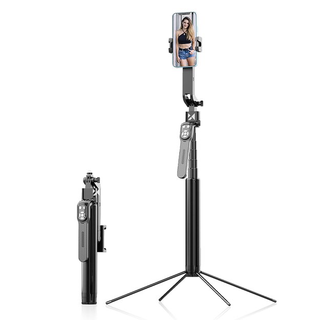 Wozinsky WST-360YS Selfie Stick with Tripod Function with 360° AI Auto Face Tracking Gesture Control - Black 25