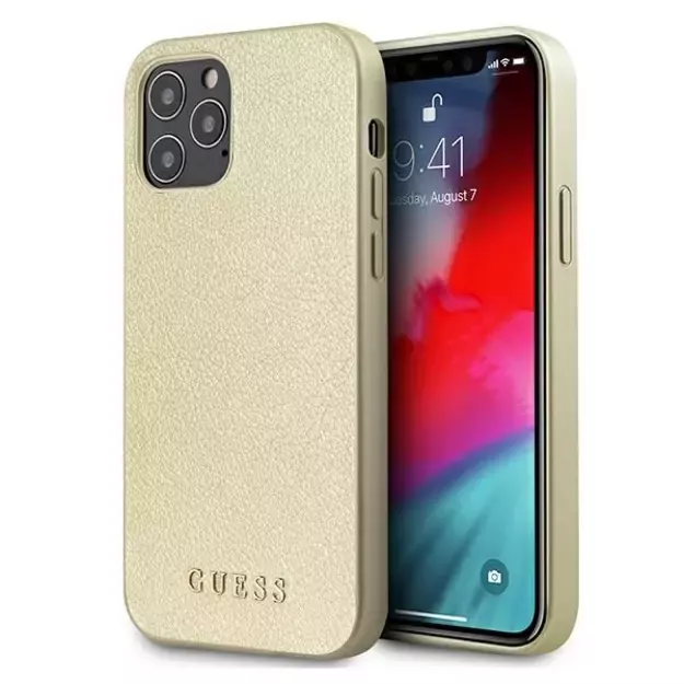 Guess GUHCP12LIGLGO iPhone 12 Pro Max 6.7&quot  gold/gold hardcase Iridescent