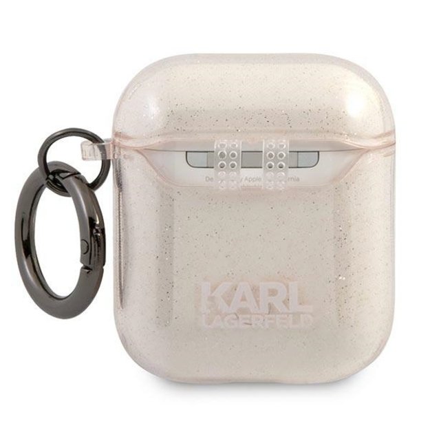 Karl Lagerfeld KLA2UKHGD AirPods cover złoty/gold Glitter Karl`s Head 1