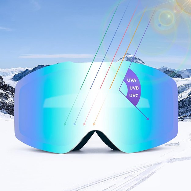 Qunature White Frameless Ski Goggles - White 1